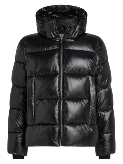 Calvin Klein Menswear Miesten Takki, HOODED QUILT PUFFER MW GLOSS Musta