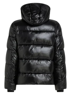 Calvin Klein Menswear Miesten Takki, HOODED QUILT PUFFER MW GLOSS Musta