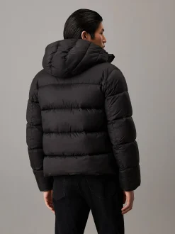 Calvin Klein Menswear Miesten Takki, HOODED QUILT PUFFER Musta