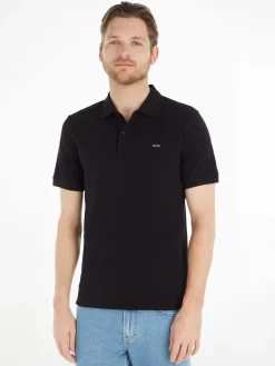 Calvin Klein Menswear Miesten Pikeepaita, STRECH PIQUE SLIM BUTTON POLO Musta