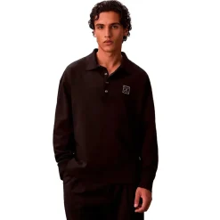 Calvin Klein Menswear miesten paita LS Double Face Rib Polo, musta