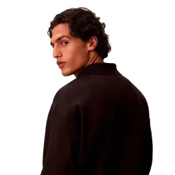 Calvin Klein Menswear miesten paita LS Double Face Rib Polo, musta