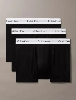 Calvin Klein miesten bokserit, ICON COTTON TRUNK 3PK Musta