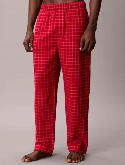 Calvin Klein miesten pyjamahousut SLEEP PANT FLANNEL, punainen