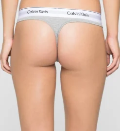 Calvin Klein Naisten Alushousut, Thong Vaaleanharmaa