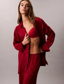 Calvin klein naisten pyjamahousut, AOP PANT PUNAINEN
