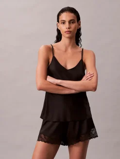 Calvin Klein naisten shortsit, CAMI SHORT SET Musta