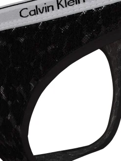 Calvin Klein naisten stringit, CK HIGH LEG THONG Musta