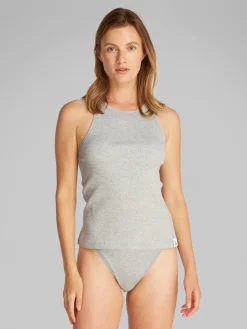 Calvin Klein naisten tank top, SLIM RIB TANK Vaaleanharmaa