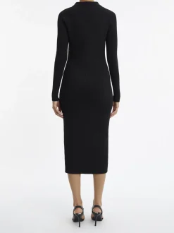CALVIN KLEIN WOMEN, Naisten Mekko, ICONIC RIB SHIRT MIDI DRESS, Musta