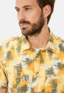 Camel Active miesten kauluspaita, 409274-5S74-62 Keltainen Kuosi