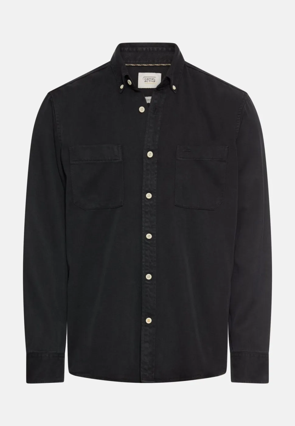 Camel Active miesten kauluspaita Tencel LS Shirt, musta