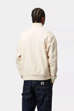 Carhartt miesten collegepaita Half Zip American Script Sweatshirt, luonnonvalkoinen
