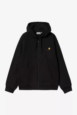 Carhartt miesten huppari Hooded American Script Jacket, musta