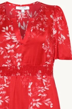 Claire naisten mekko, DILANI DRESS Punainen Kuosi