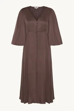 Claire naisten mekko, DUNIA DRESS Tummanruskea