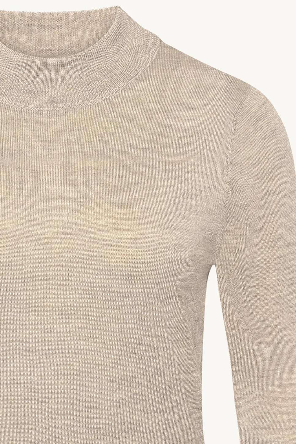Claire naisten neulepusero Paulia Merinowool Turtle Neck, vaalea beige