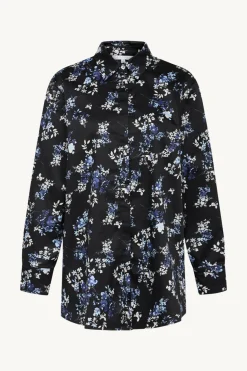 Claire naisten pusero, RIITTA LONG SHIRT Sininen Kuosi