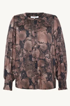 Claire naisten pusero, ROLYCA BLOUSE Ruskea Kuosillinen