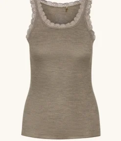 Claire naisten toppi, ANGELA TOP Ruskeanharmaa