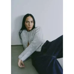 Copenhagen Muse naisten neuletakki IBRA CARDIGAN, vaaleanharmaa