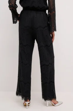 Culture Naisten Housut, CUIMA LACE PANTS Black
