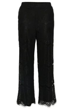 Culture Naisten Housut, CUIMA LACE PANTS Black