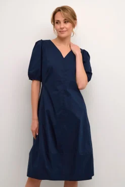 CULTURE, Naisten Mekko, ANTOINETT SS DRESS Tummansininen