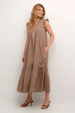 CULTURE naisten mekko, CUOLENA SL DRESS Taupe Gray