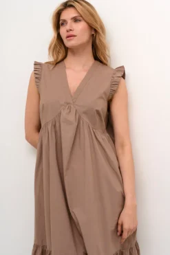 CULTURE naisten mekko, CUOLENA SL DRESS Taupe Gray