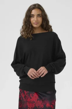 Culture naisten neulepusero Cufay Batwing Jumper, musta