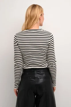 Culture Naisten paita, Cudolly Ls T-Shirt Black/White Stripe