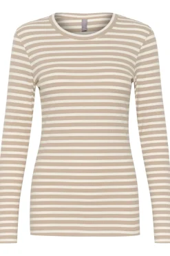 Culture Naisten paita, Cudolly Ls T-Shirt Dune/White Stripe