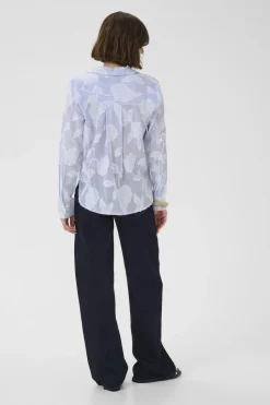 Culture naisten paitapusero Cuzanday Shirt, sinivalkoinen raita