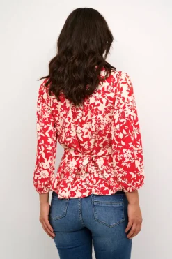 Culture Naisten Pusero, JENNY BLOUSE Punainen Kuosi