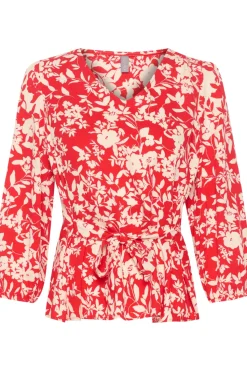 Culture Naisten Pusero, JENNY BLOUSE Punainen Kuosi