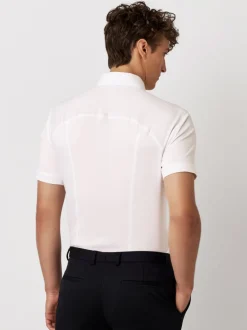 Desoto miesten kauluspaita, 83532-3-001 WHITE SS SHIRT Valkoinen