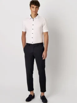 Desoto miesten kauluspaita, 83532-3-001 WHITE SS SHIRT Valkoinen