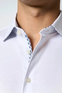 Desoto miesten lyhythihainen kauluspaita, 74532-3-0 SS WHITE Valkoinen