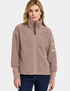 Didriksons naisten fleecetakki, MELLA WNS FZ 3 PU Ruskeanharmaa