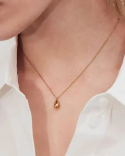 Edblad kaulakoru Drop Mini Necklace Gold, Gold pleated