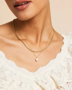 Edblad kaulakoru Rope Chain Necklace Gold, Gold pleated