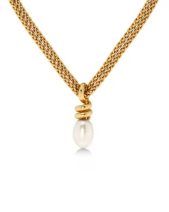 Edblad kaulakoru Swivel Necklace Pearl L, Gold pleated