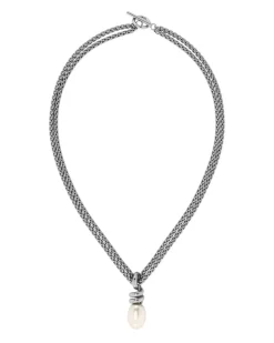 Edblad kaulakorut Swivel Necklace Pearl L Steel, Stainless steel