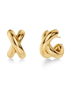 Edblad korvakorut Alexa Hoops L, Gold pleated