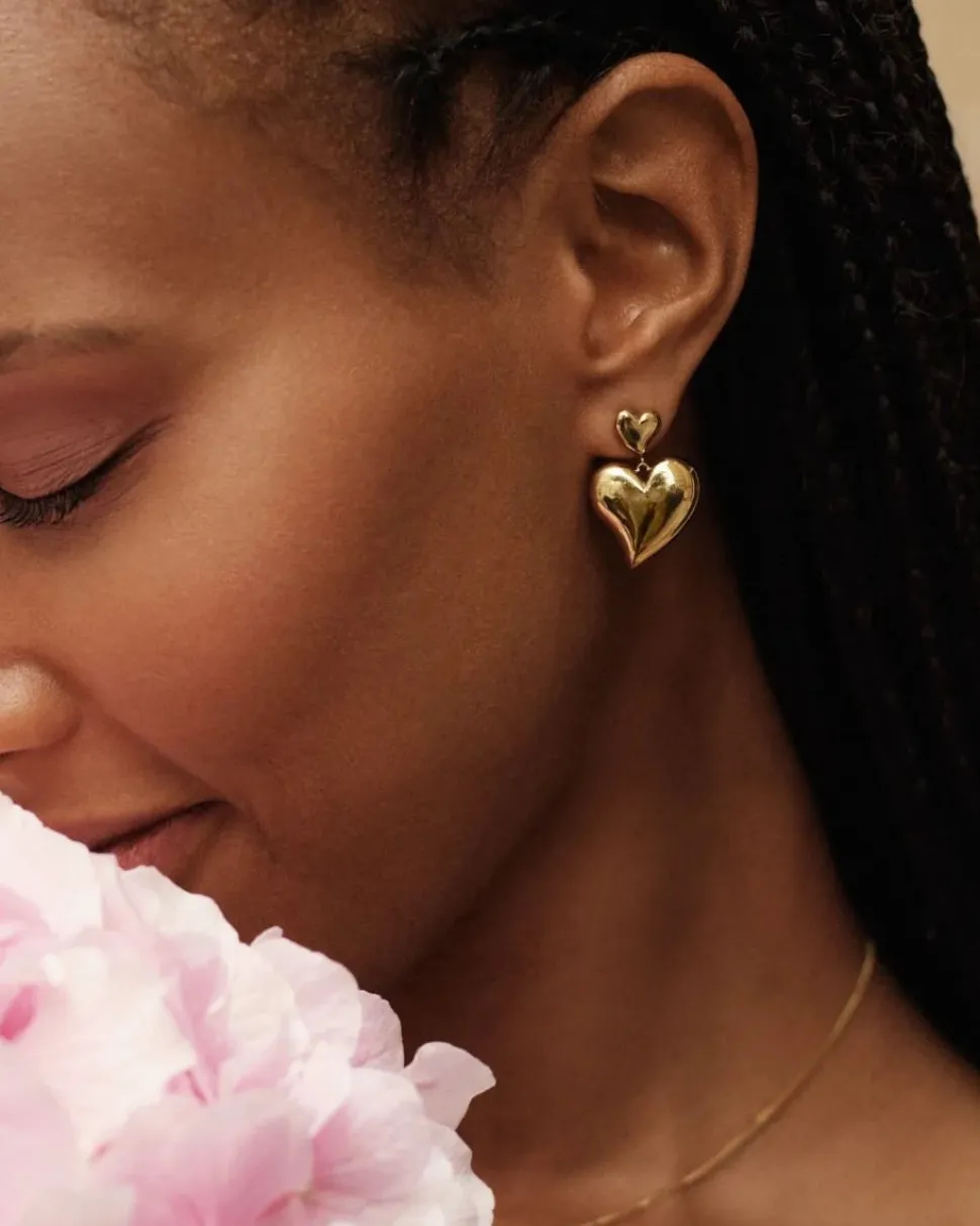 Edblad korvakorut Amorina Earrings, gold pleated