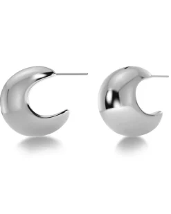 Edblad korvakorut Bold Creoles L Steel, Stainless steel