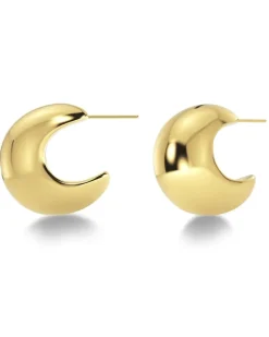 Edblad korvakorut Bold Creoles L Gold, Gold pleated