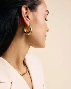 Edblad korvakorut Boyd Hoops Gold, Gold pleated