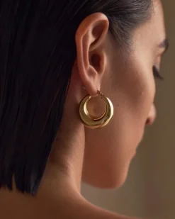 Edblad korvakorut Boyd Hoops Gold, Gold pleated